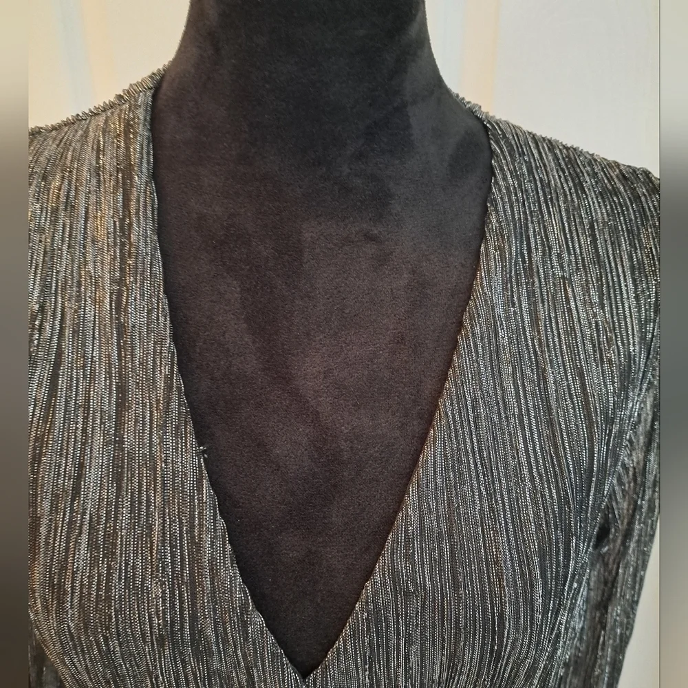Sofia Vergara Metallic Cropped Blouse Size XL